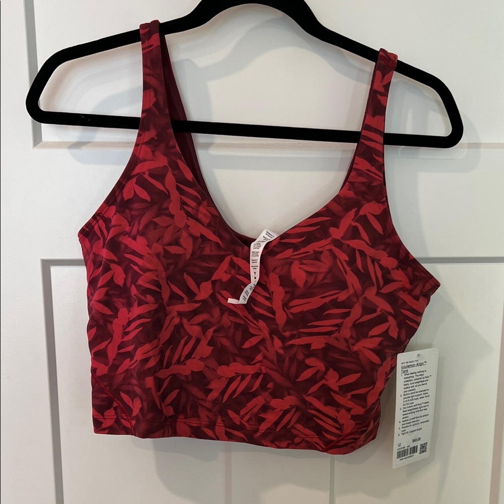 Lululemon Athletica Red Leaf Print Sports Bra